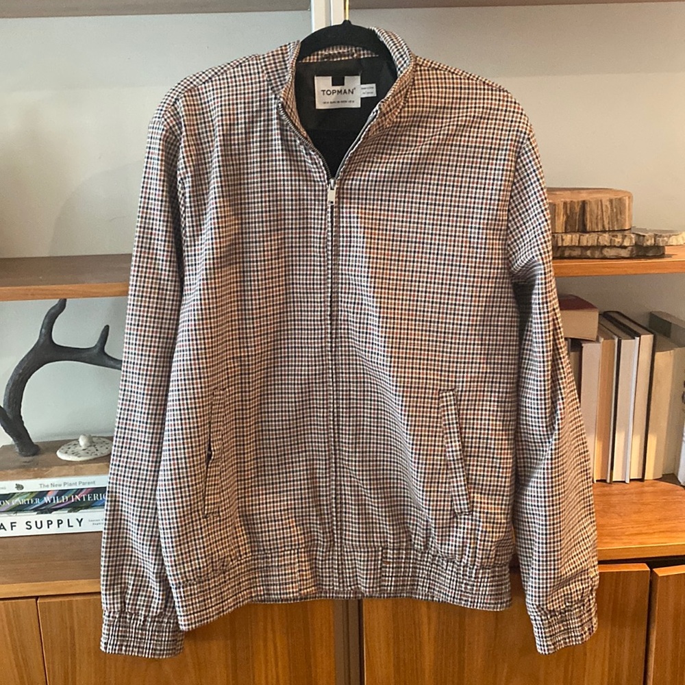 TOPMAN LIGHT BOMBER JACKET CHECKERED